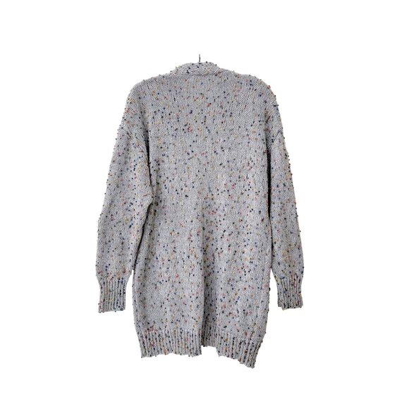 Blakeley Speckled Knit Open Front Cardigan OS Gray With Multicolor Accents 100% - Picture 2 of 6